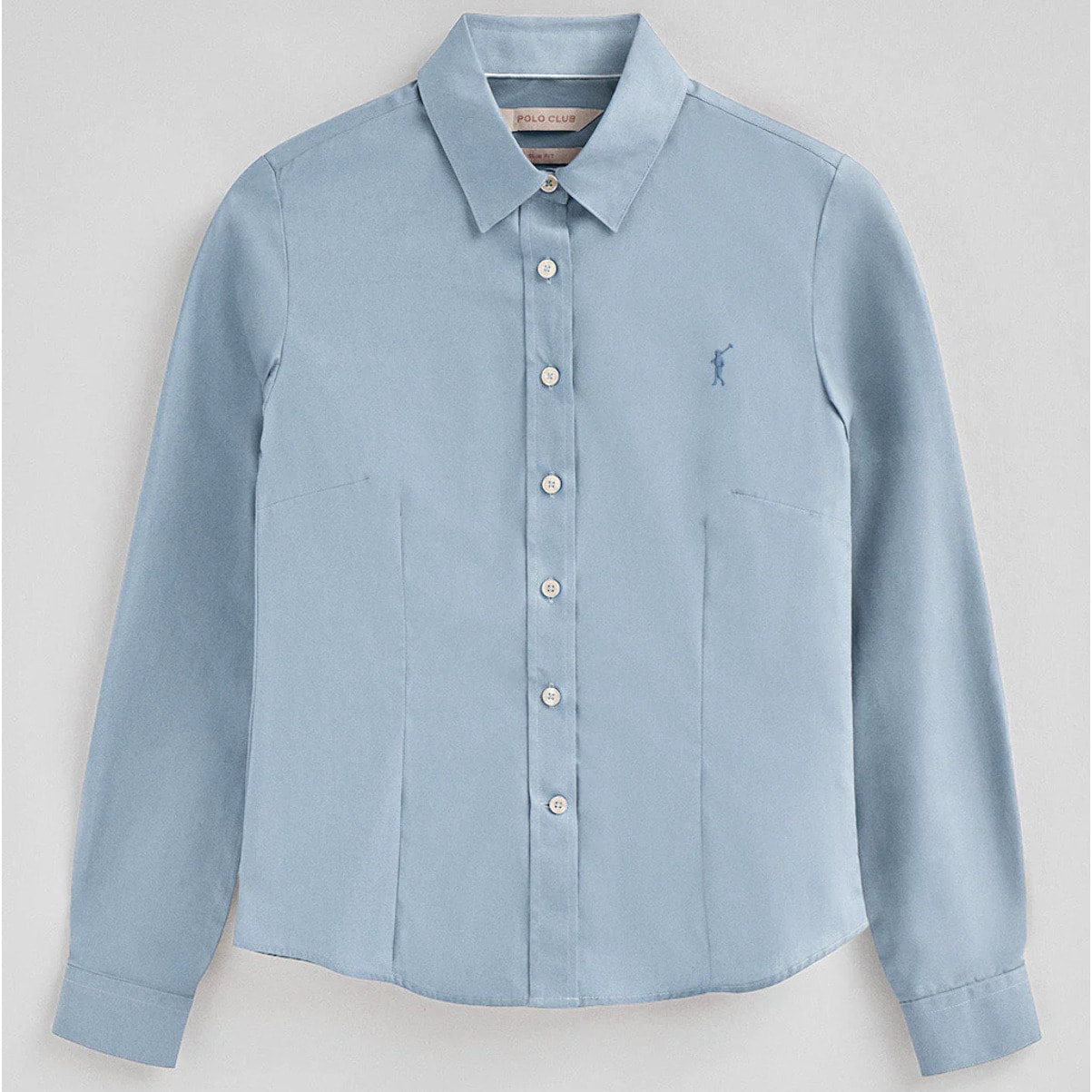 Camicia celeste slim fit con logo Rigby Go