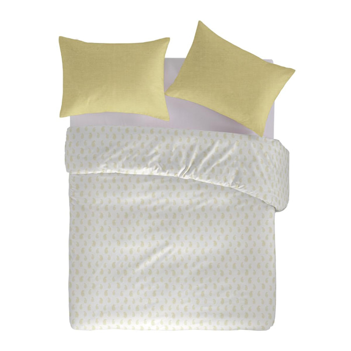 Housse de couette SARI ECUME en 100% percale de coton organic- jaune clair - vendue seule