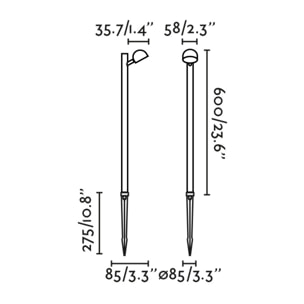 BROT 600 Lampe piquet noire