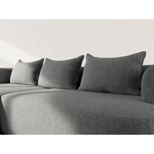 Angela - canapé d'angle gauche 4 places en velours texturé - Noir