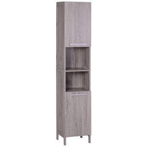 Armario Alto Baño con Estantes de Madera MDF 30x32x172,5cm