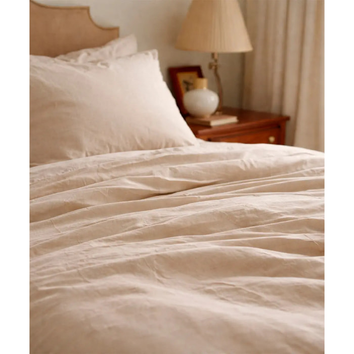 Lenzuolo superiore RASO BEIGE tinta unita per letto matrimoniale 100% Raso di Cotone e Made in Italy
