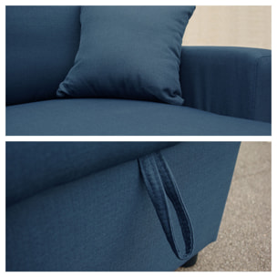 Canapé d'angle convertible CLARK 3 places bleu
