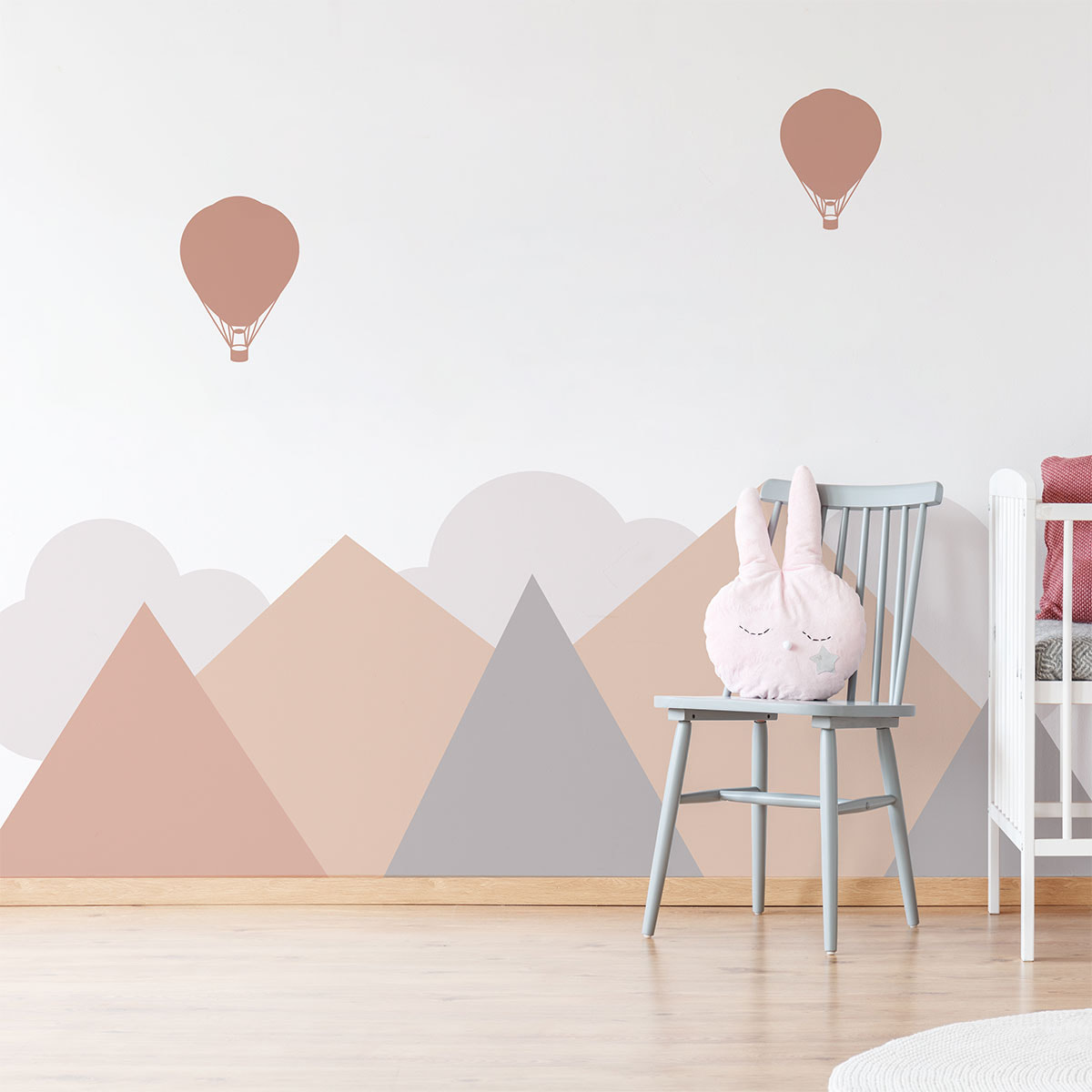 Stickers muraux enfants - Décoration chambre bébé - Autocollant Sticker mural géant enfant montagnes scandinaves STOCKHOLM