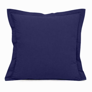 Parure de draps uni 100% coton - essentiel - bleu marine
