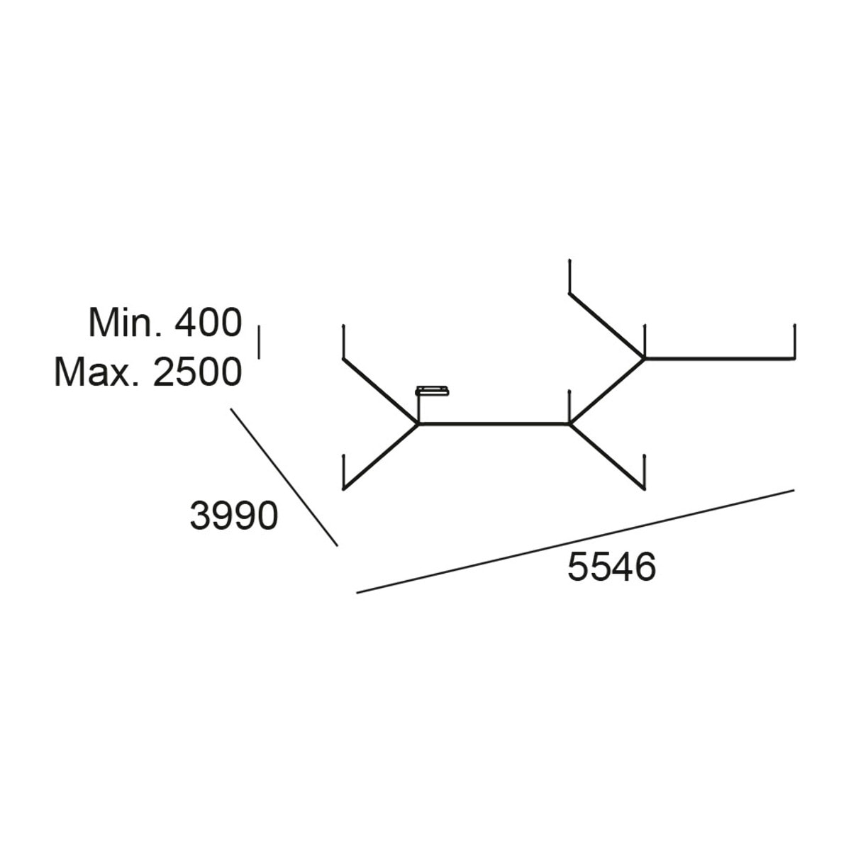 LEDS C4 Colgante Tubs Modular Molecular Double 1500Mm Led 269.5W Blanco Cálido - 3000K