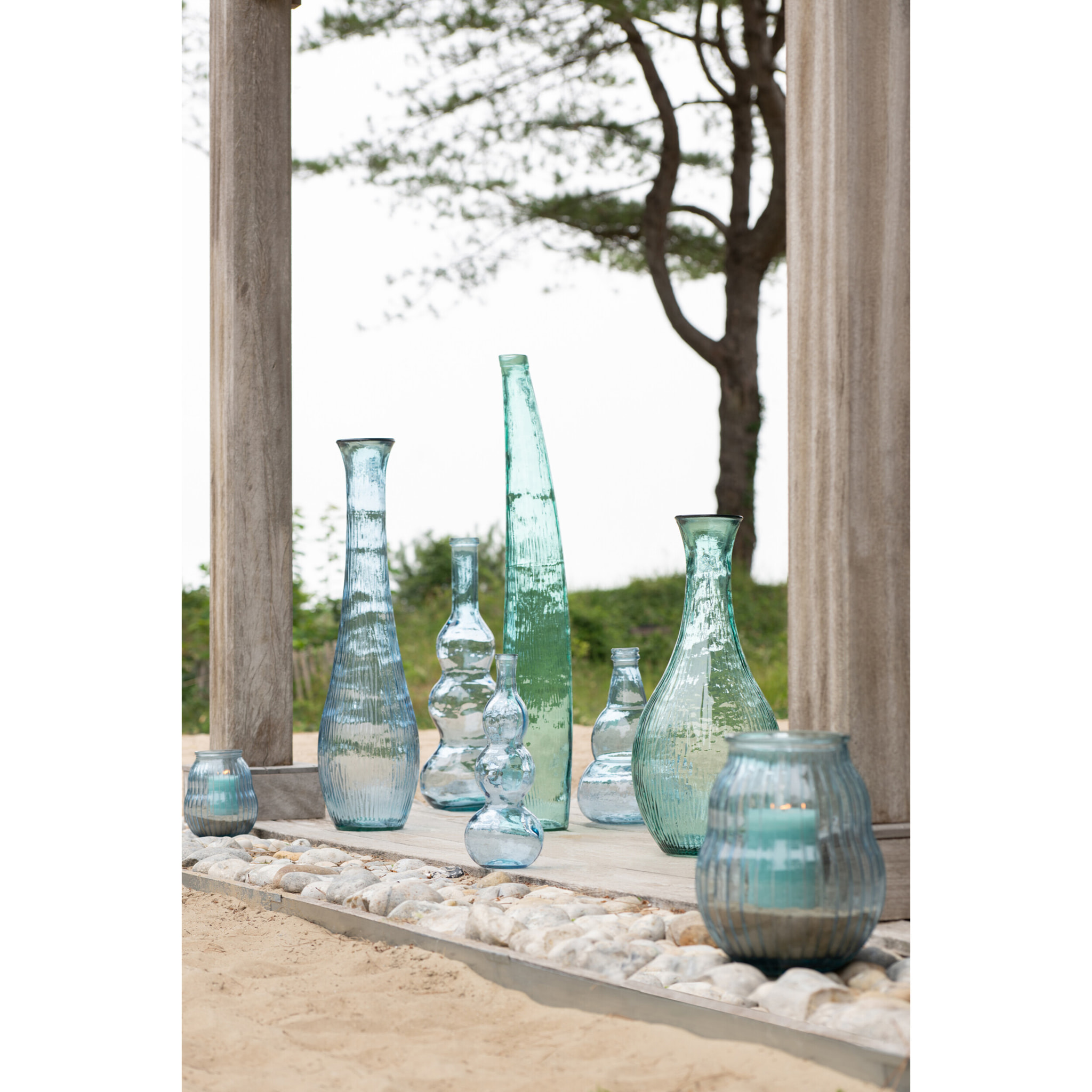 J-Line Vase - verre - bleu clair
