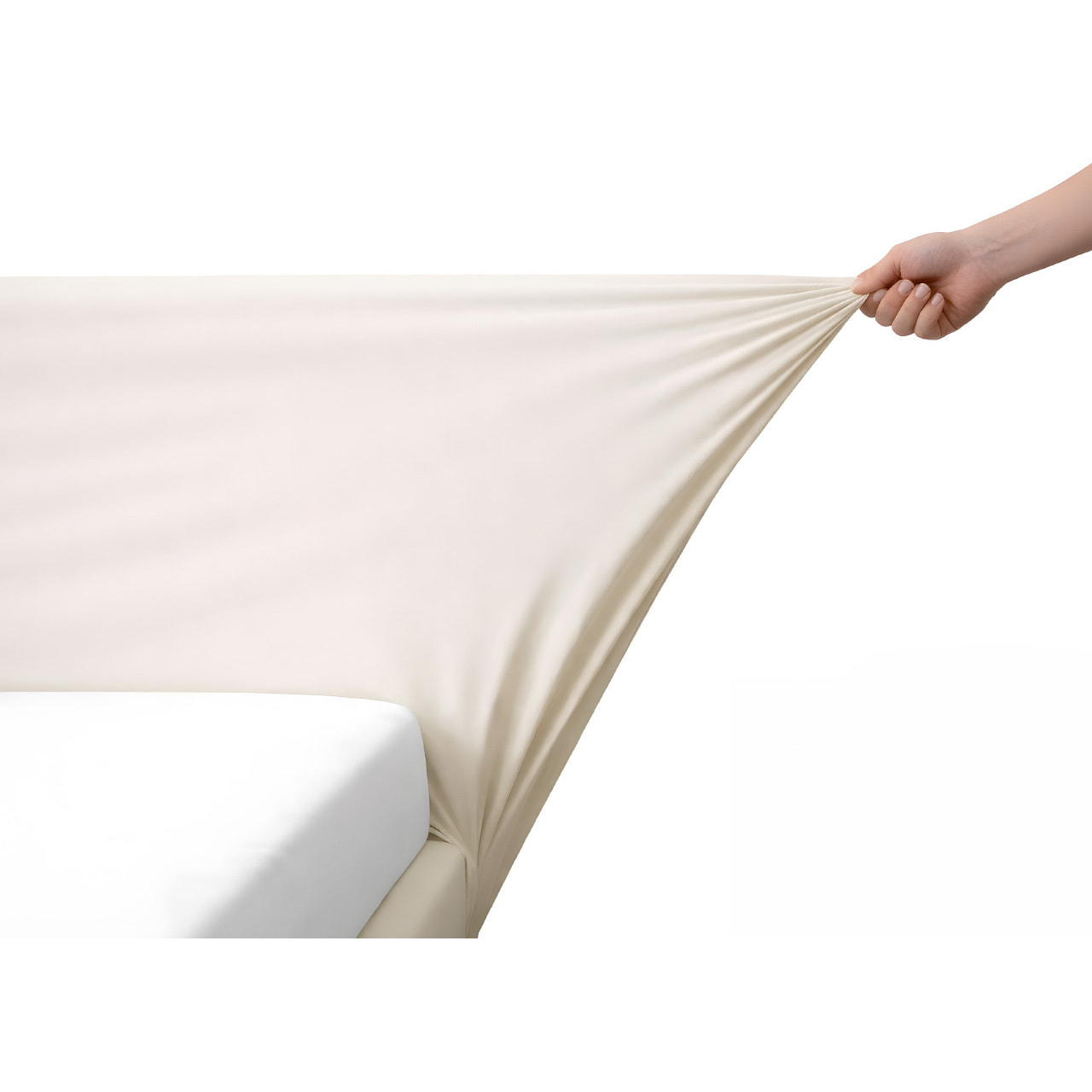 Vestiletto Giroletto Effetto Velluto Estensibile Tinta Unita Matrimoniale Perfetto Panna