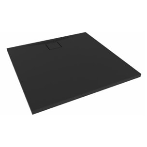 Vision Receveur de douche 90x90cm + Siphon Eslim90. Marbre coulé, noir (SATSVVI90QC-S)