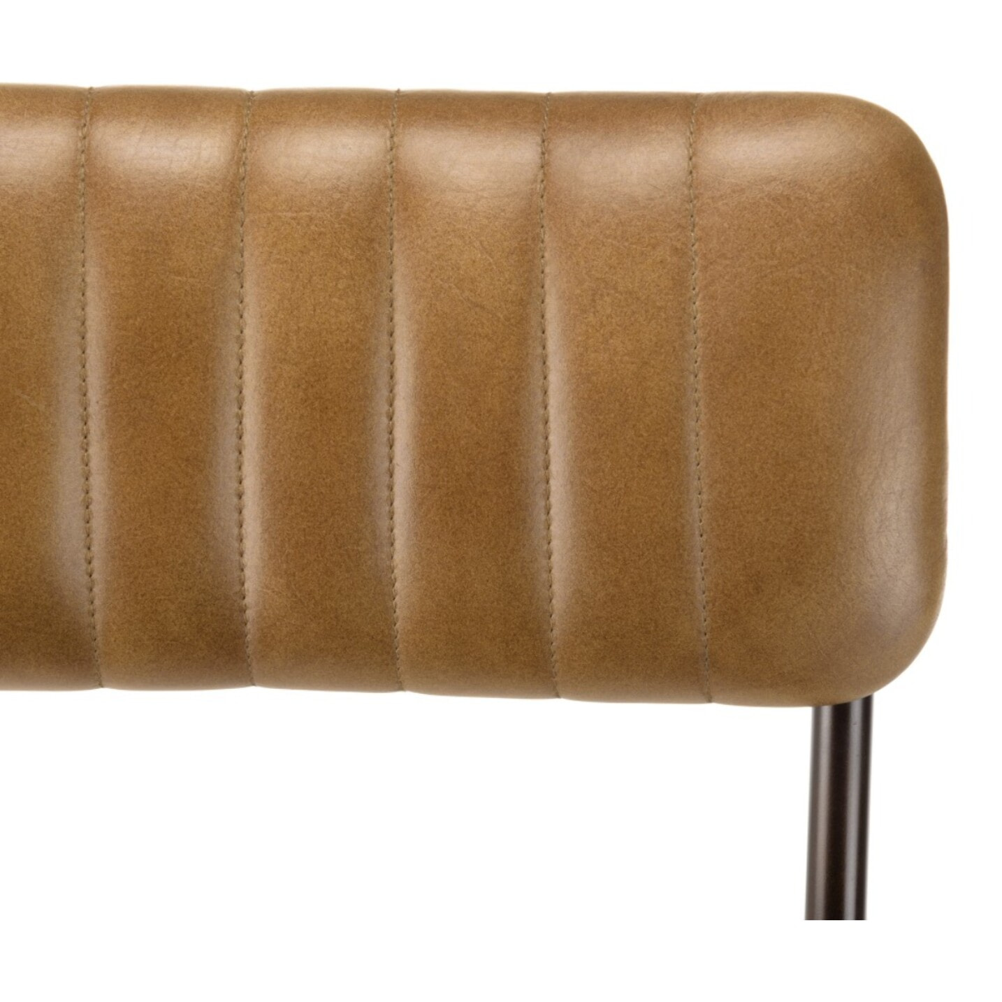 MARCEL - Lot de 2 chaises assise et dossier matelassés cuir pieds acier