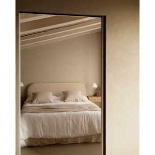 Tête de lit déhoussable en bouclé beige en différentes tailles