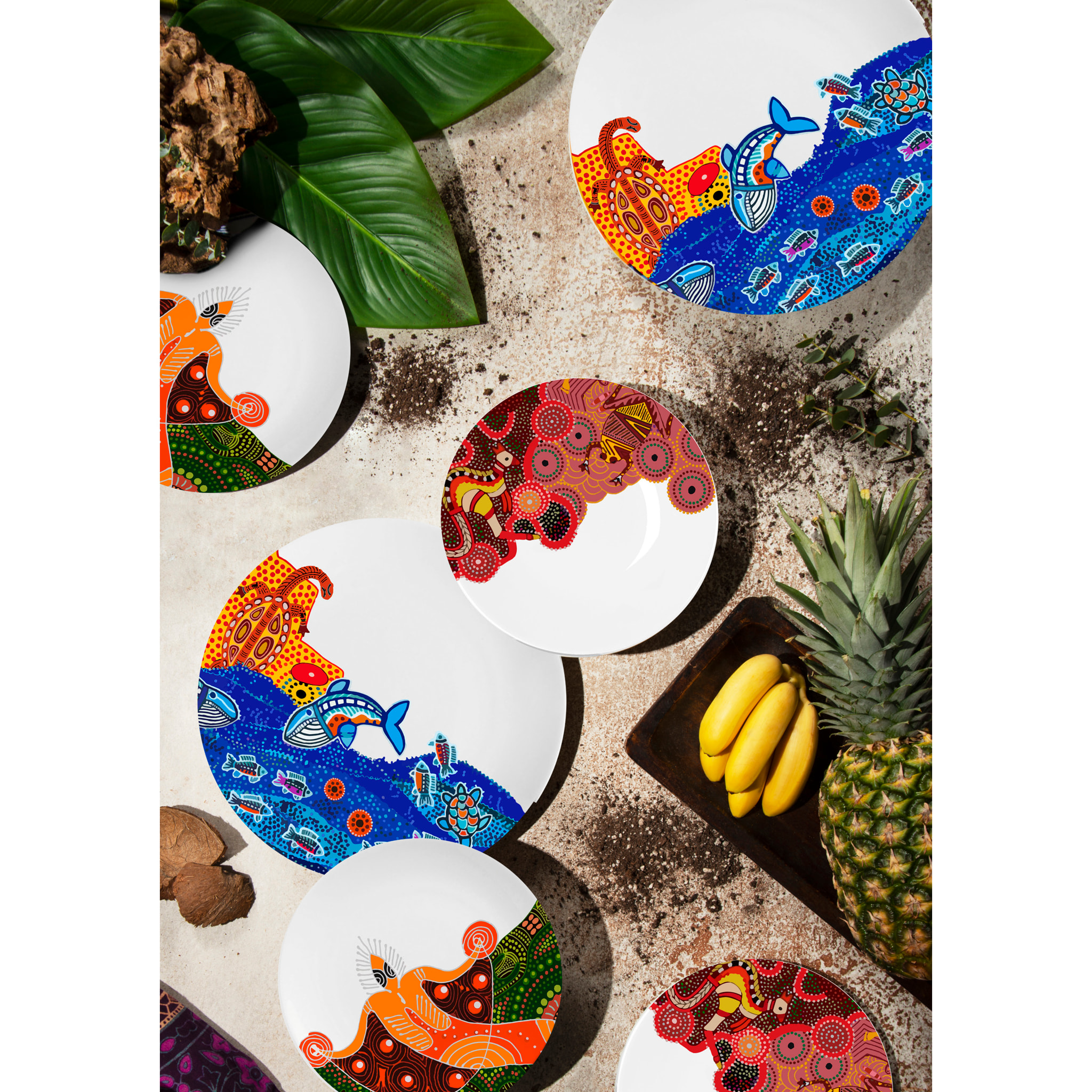 Servizio piatti 18 pezzi Excelsa – Australian, Porcellana Multicolore