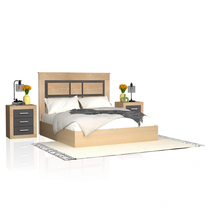 Cabecero con mesitas Kira Cambria - Grafito