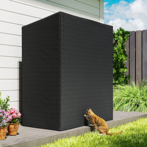 Estante de Leña Metálico, 140x70x154 cm, Leñero Exterior con Cubierta Impermeable 600D Oxford, Marco de Acero, Soporte para Leña de Chimenea, Carga 300 kg, para Jardín, Terraza
