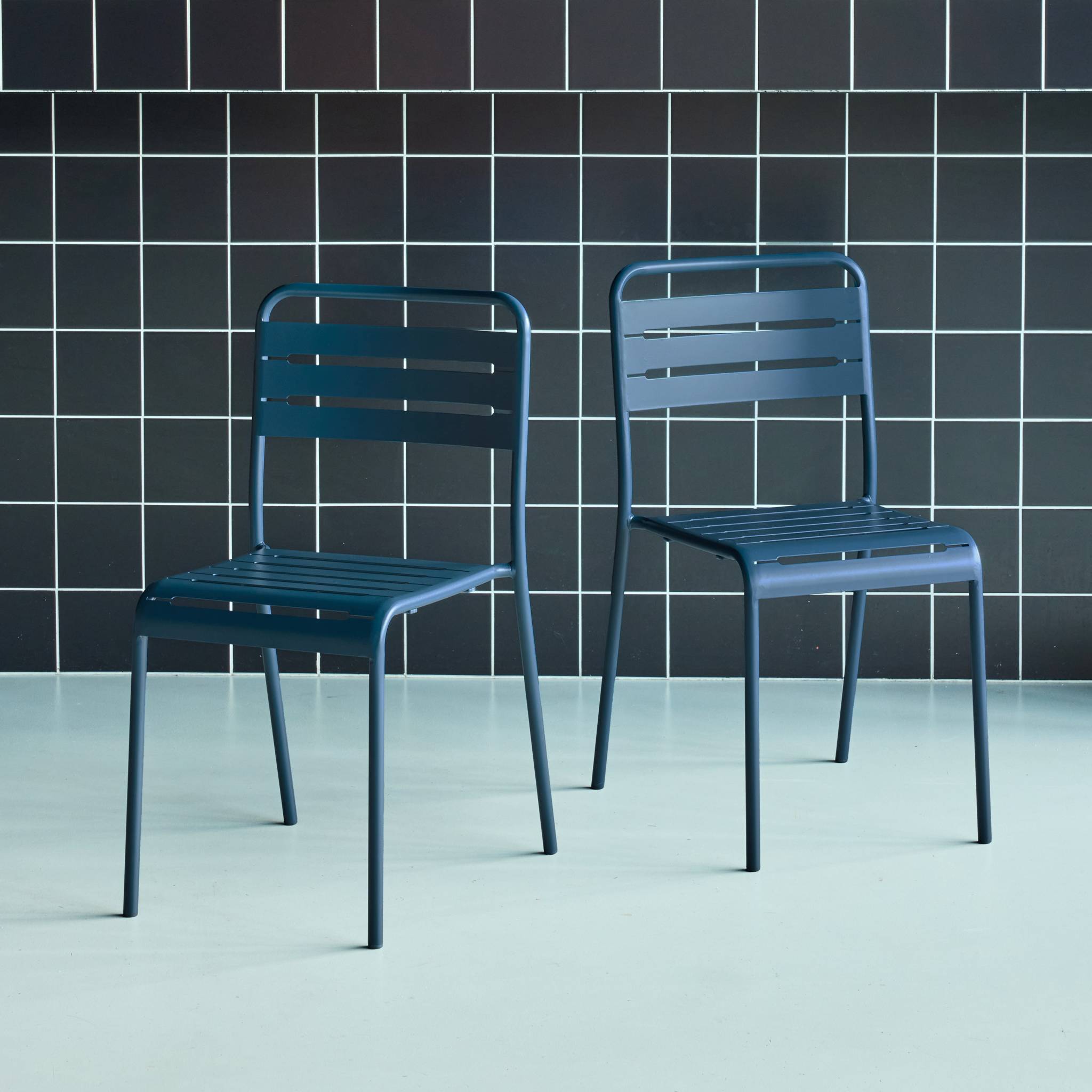 Chaise de jardin acier (lot de 2) AMÉLIA