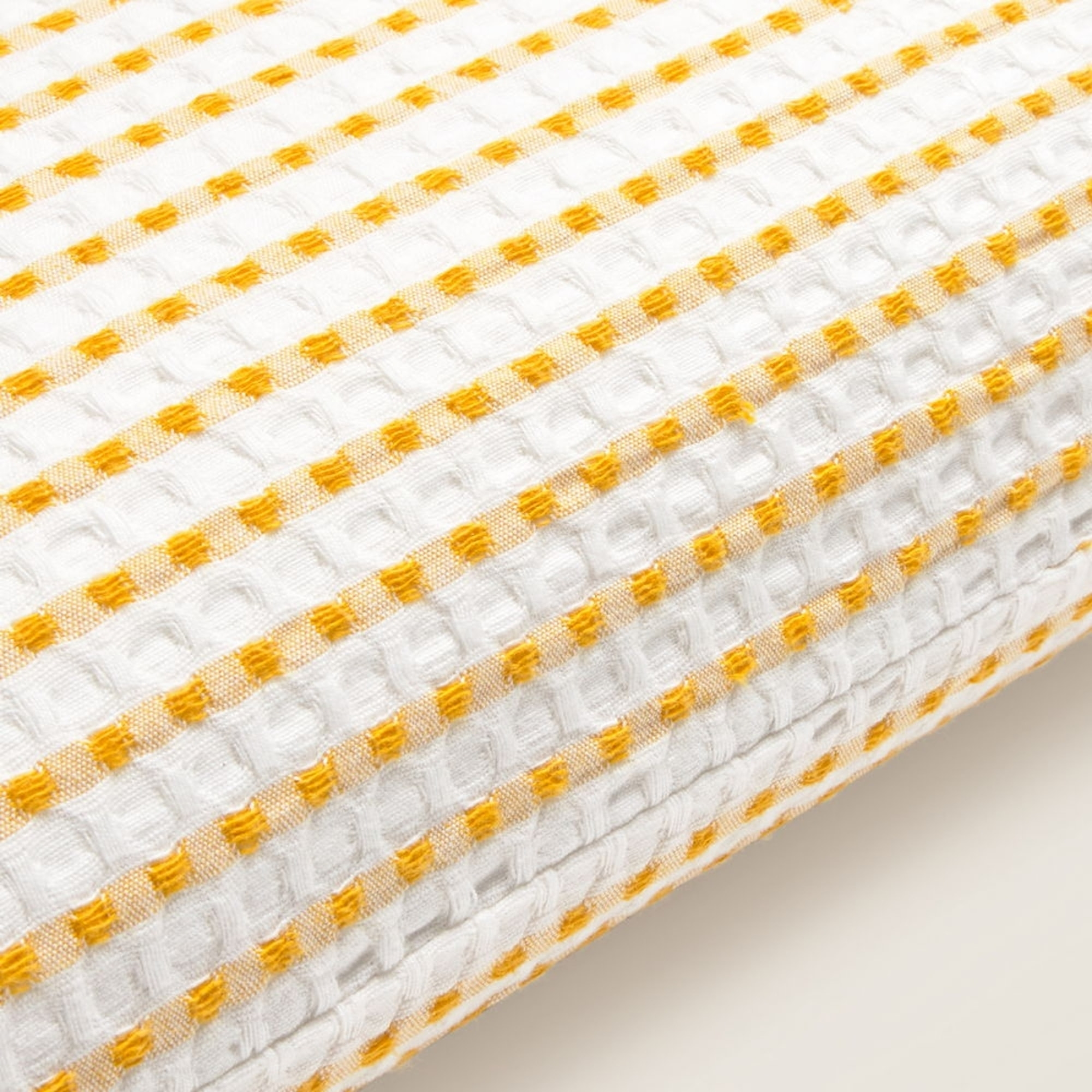 Funda de cojín algodón gofre Ark color amarillo Algodón