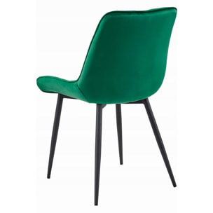 Set di 2 sedie Bera in velluto verde scuro e gambe nere
