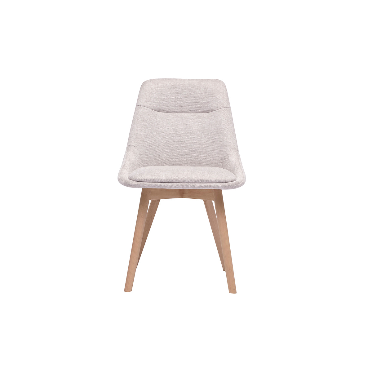 Chaises en tissu effet velours texturé beige et bois clair (lot de 2) ALESS