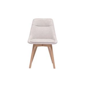 Chaises en tissu effet velours texturé beige et bois clair (lot de 2) ALESS