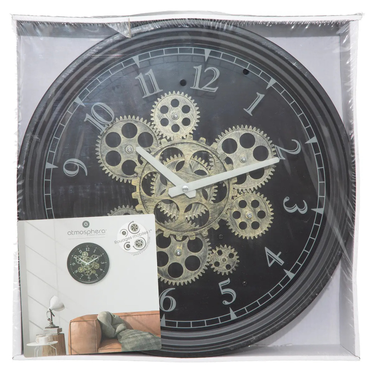Horloge mécanique "Mely" en métal D37cm