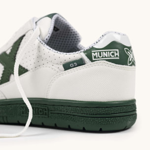 Zapatilla de Fútbol Sala Infantil Blanca y Verde MUNICH G-3 KID 450