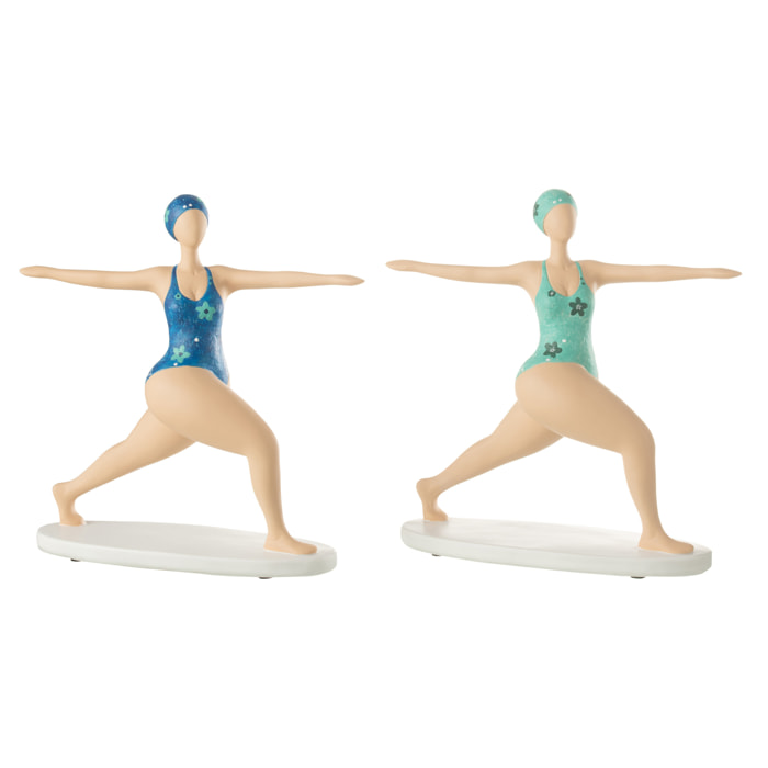 J-Line Femme Yoga Etirement Polyresine Mix Assortiment De 2