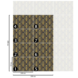 Carta da Parati Art Déco Anni '30 Nera e Oro