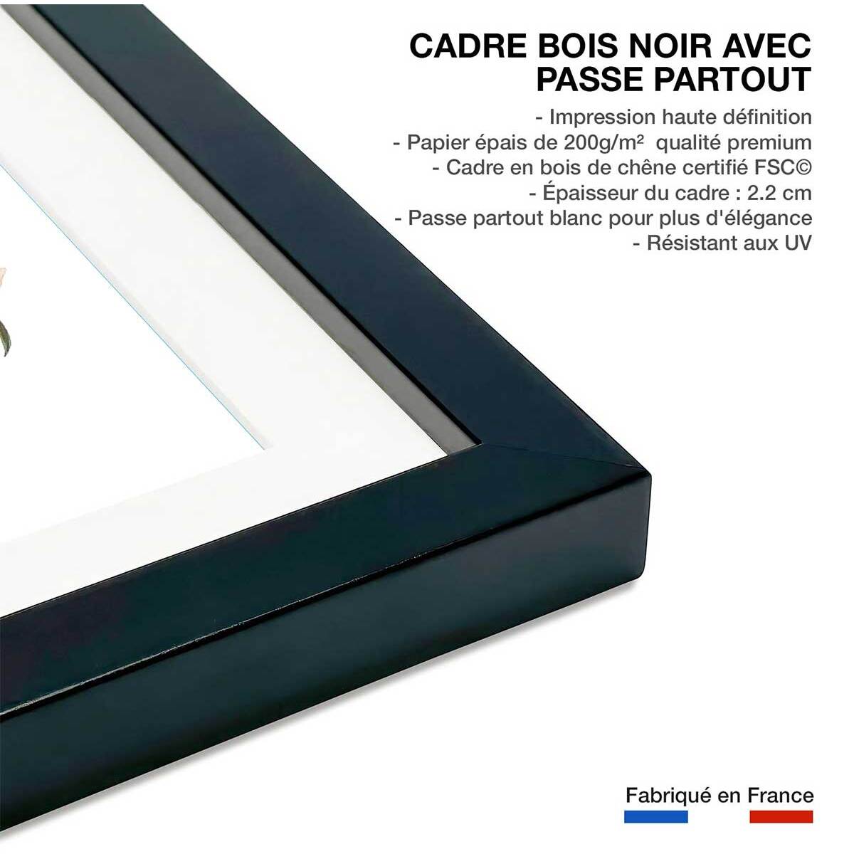 Affiche enfant tour de magie  Affiche + cadre en bois - Noir