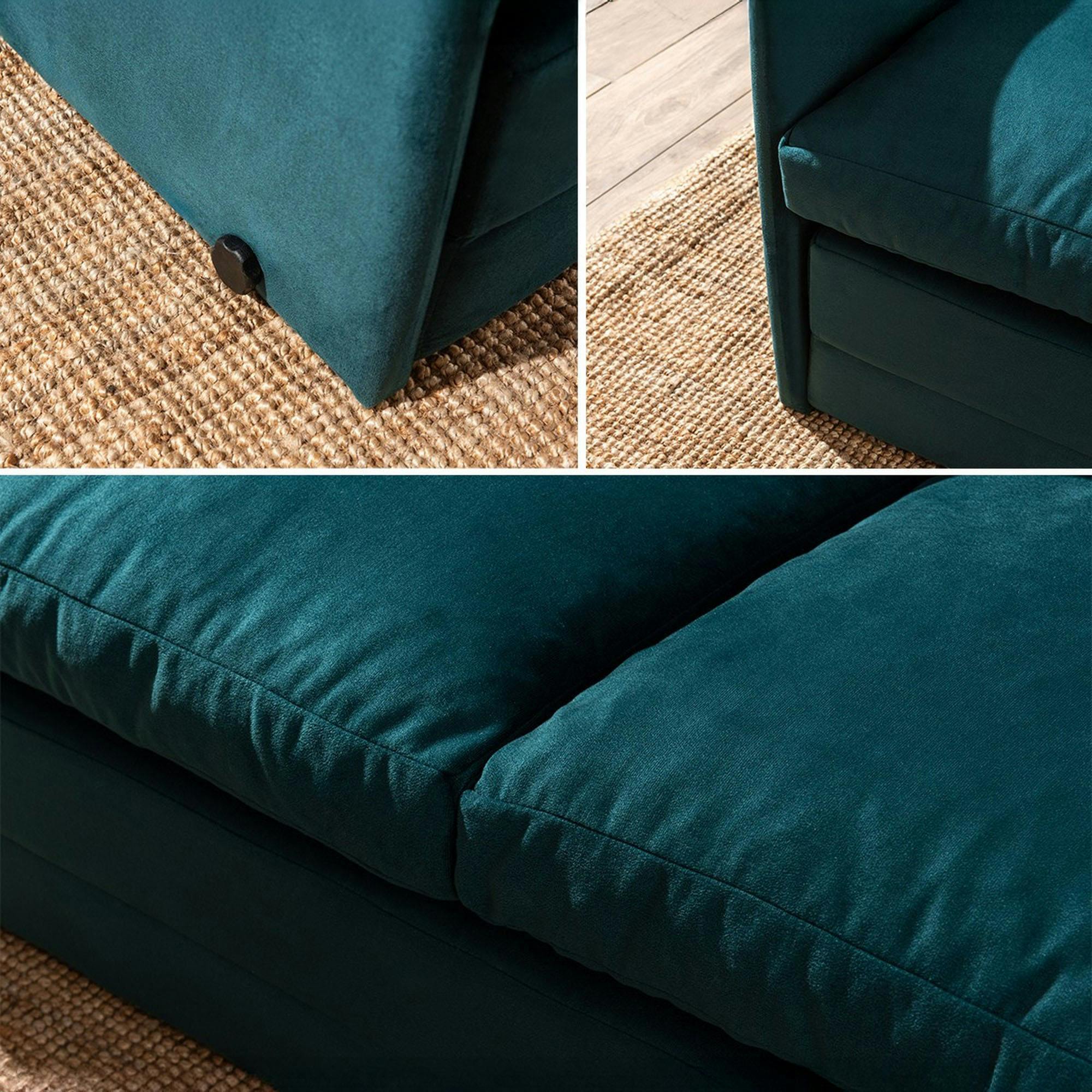 Canapé-lit en tissu bleu lagon, 2 personnes 140 cm ORURO