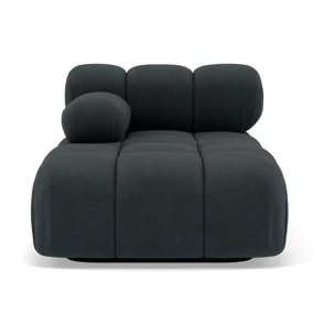 Ruby - module d'assise méridienne gauche en velours texturé - Noir