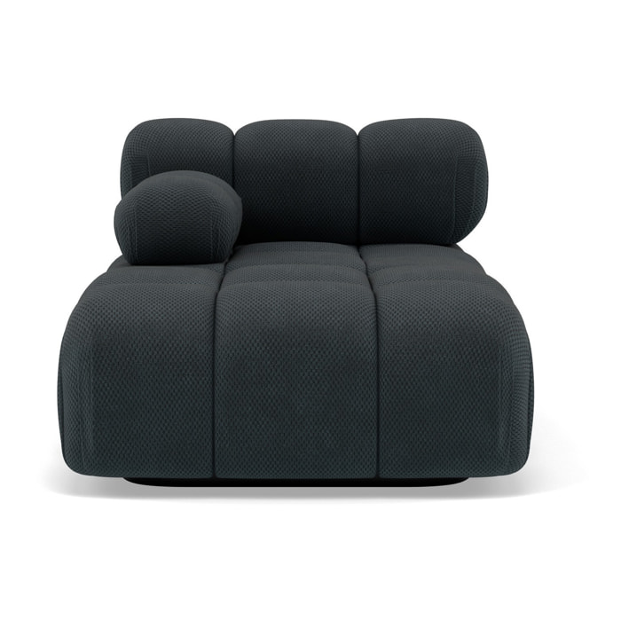 Ruby - module d'assise méridienne gauche en velours texturé - Noir