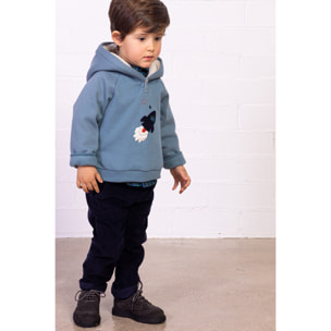 PANTALÓN BOLSILLOS OJAL PANA AZUL