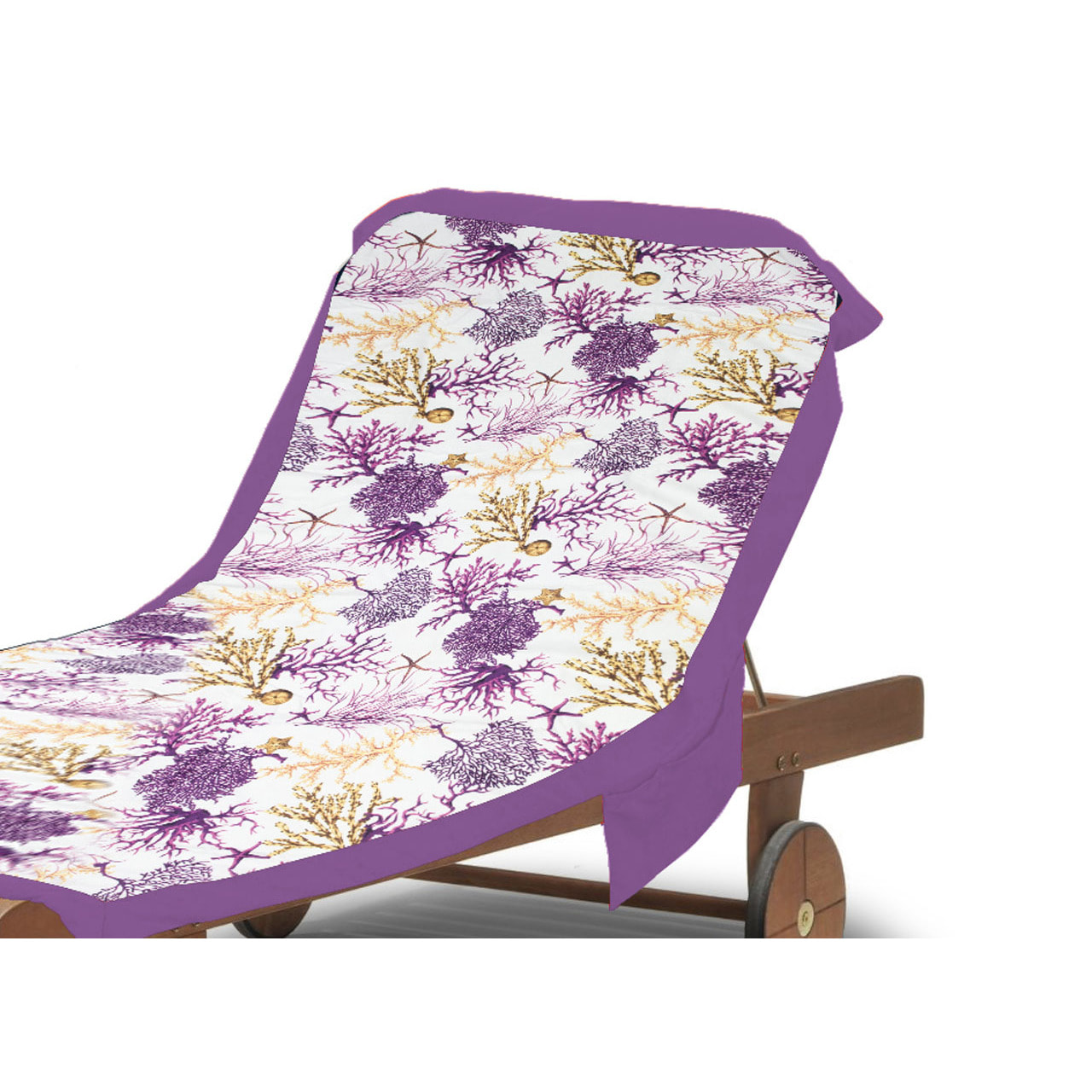 Telo Mare Lettino In Microfibra Disegno Coralli