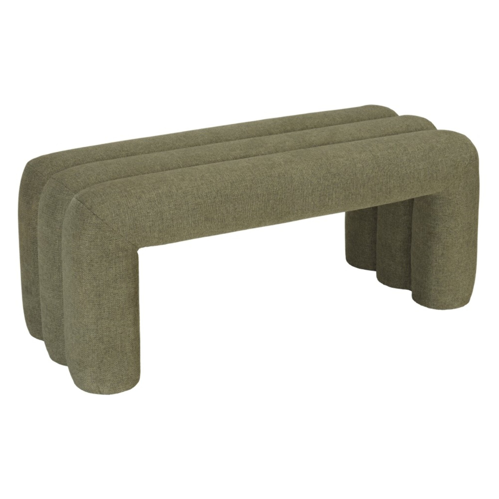 AGATHE - Banc en tissu vert L100cm