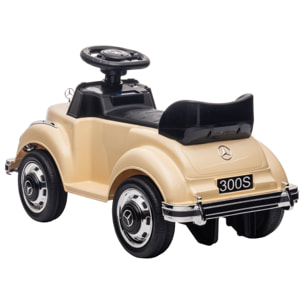 Porteur enfant voiture licence Mercedes-Benz 300S coffre butée arrière anti-basculement beige