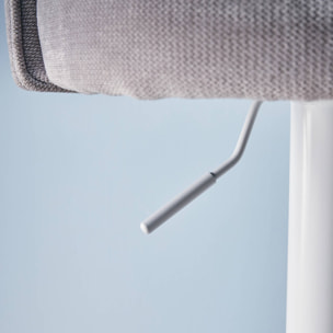 Tabouret de bar ajustable métal et tissu avec base blanche 65/86,5cm (lot de 2) ABBY