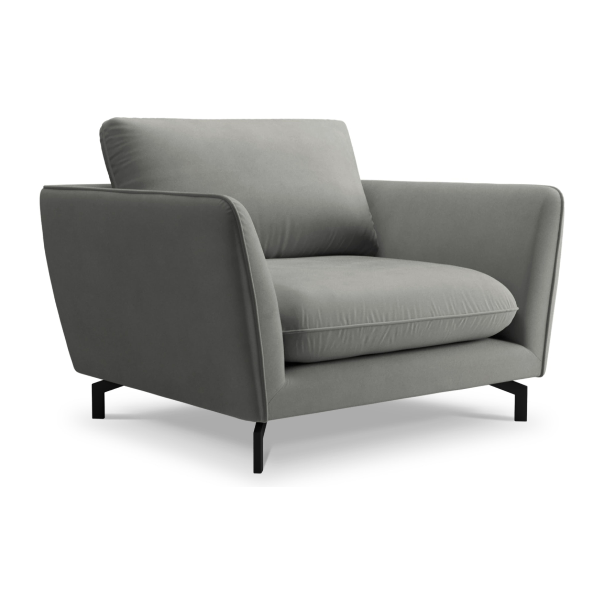 Fauteuil xl "Podium" en velours gris