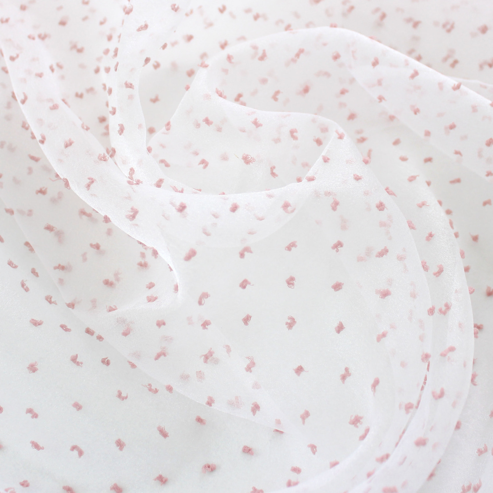 Voilage plumetis en organza avec œillets - Vieux rose