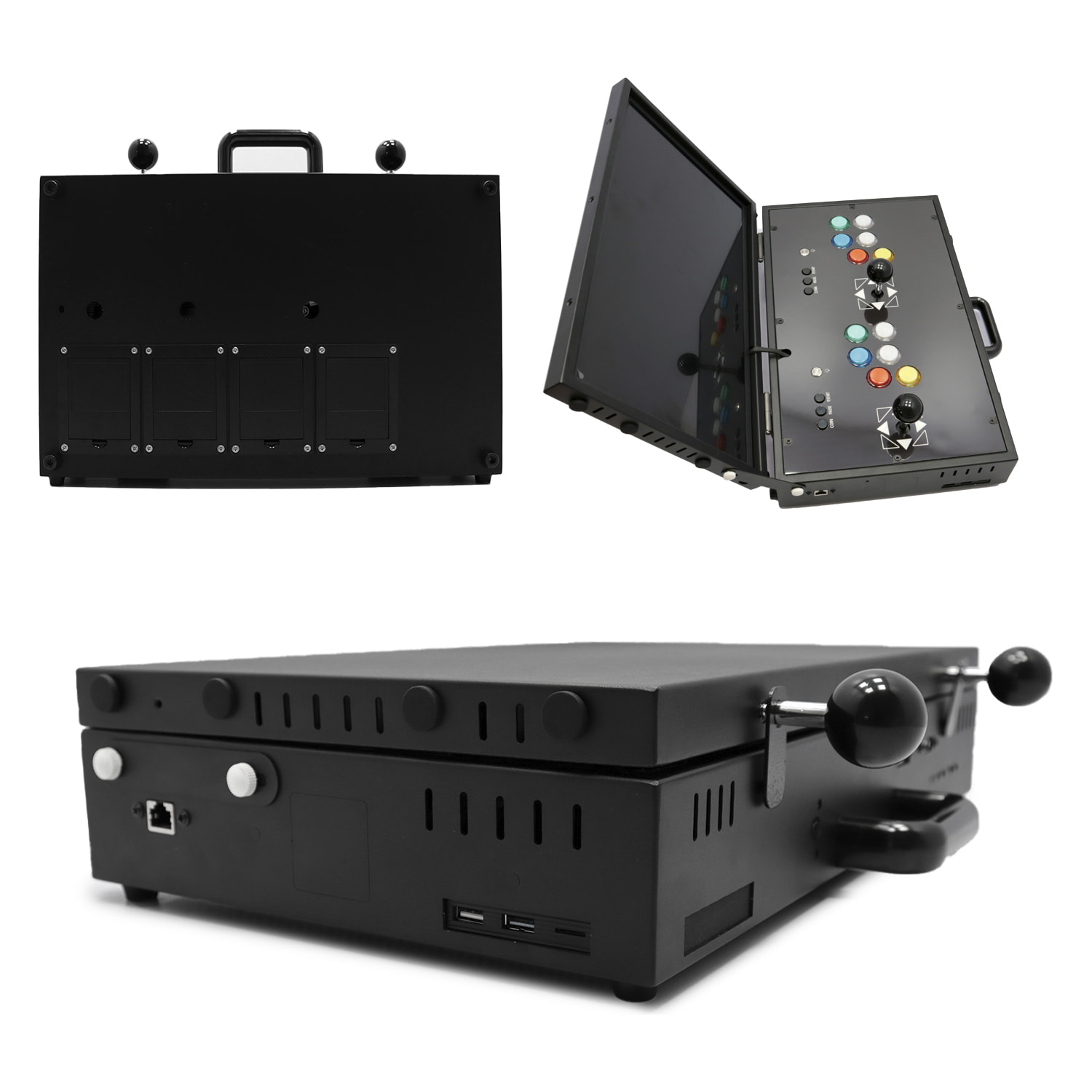 Consola  reto ARCADE PRO 3D 128Gb (8520 juegos) WIFI con PANDORA FORREST . Pantalla 19" FULL HD. Maletin plegable y portátil para  2 jugadores.