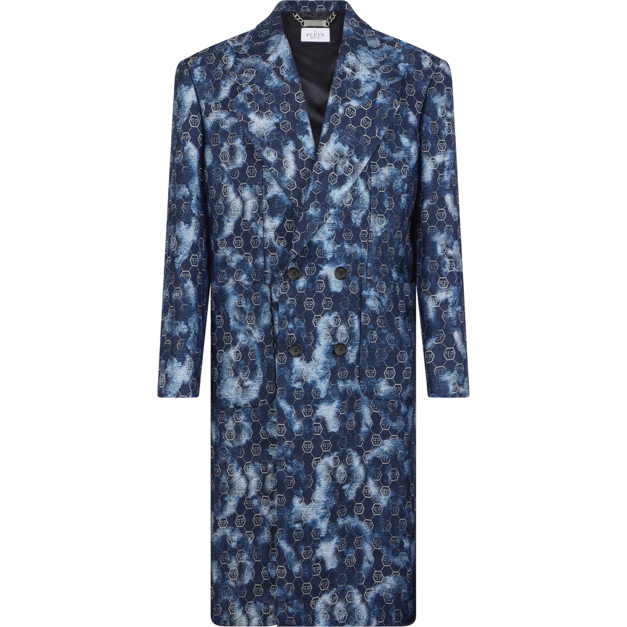 PHILIPP PLEIN Jacquard Denim Coat Monogram