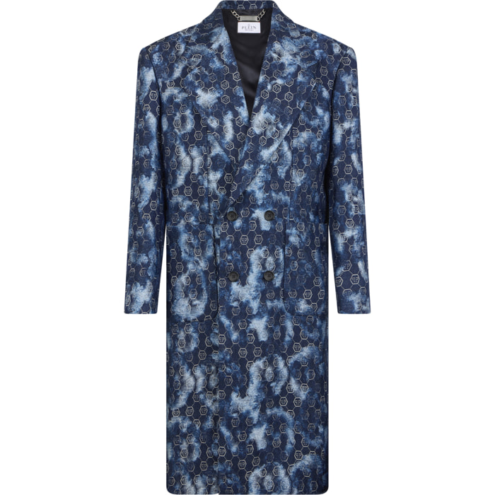 PHILIPP PLEIN Jacquard Denim Coat Monogram