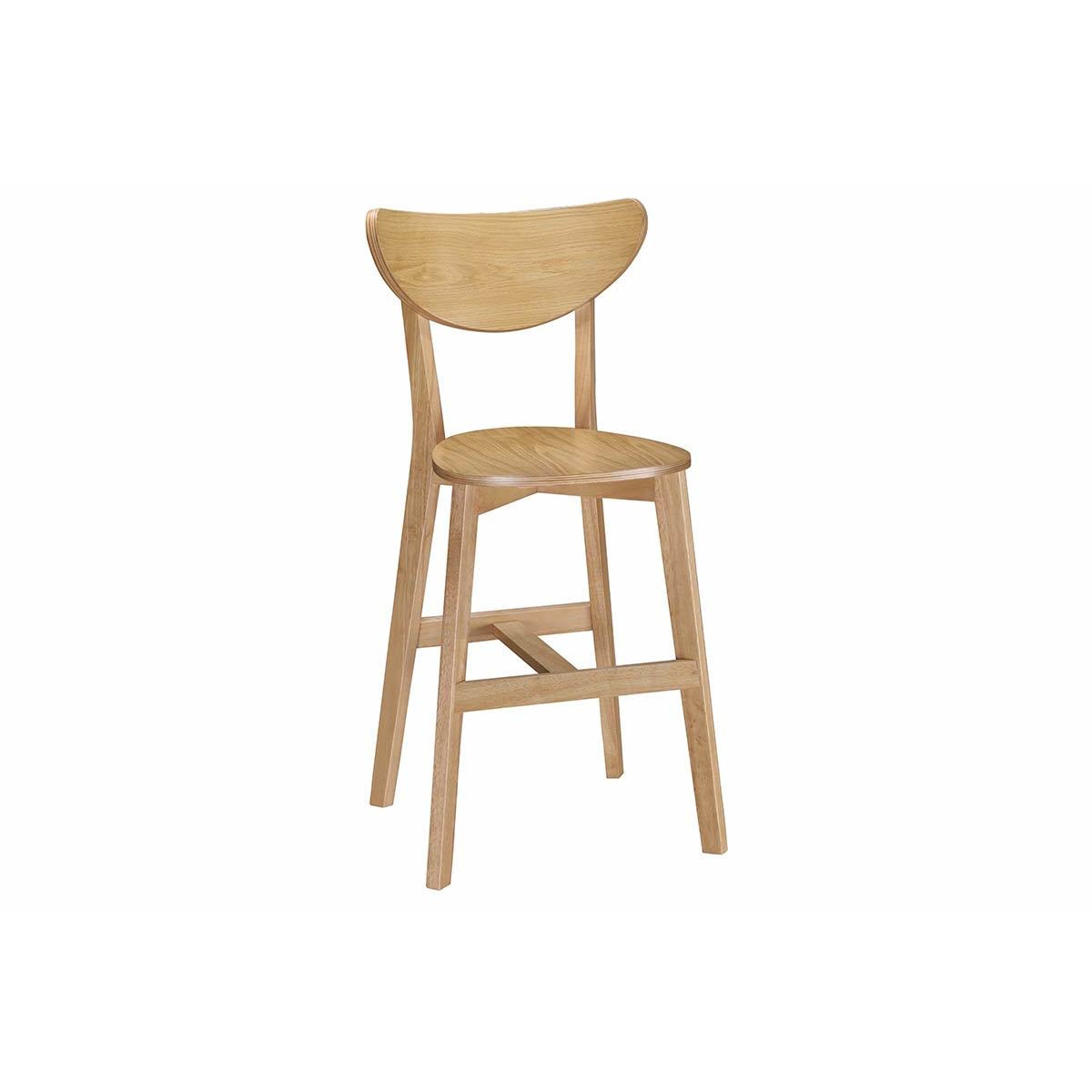 Tabourets de bar scandinaves finition chêne H65 cm (lot de 2) LEENA