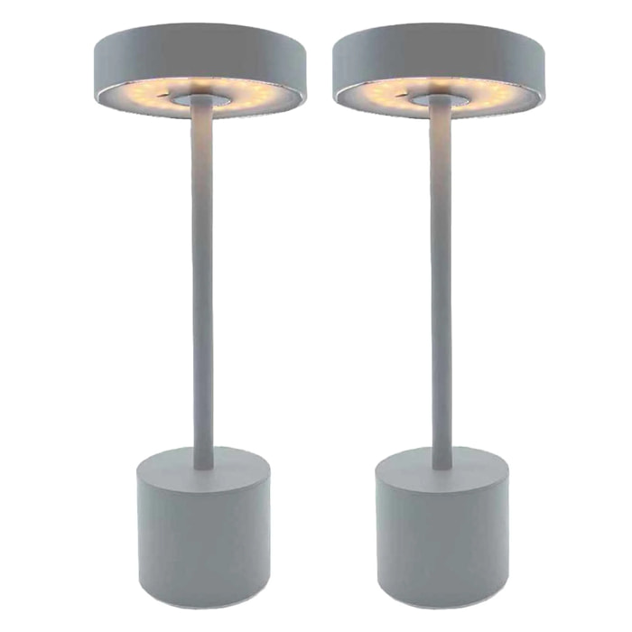 2 Lampe de table sans fil ROBY H30CM