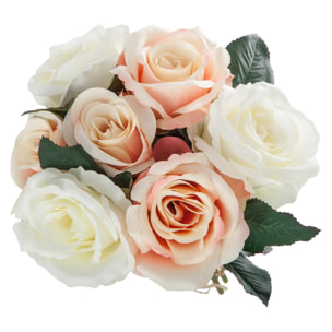 Bouquet de 7 roses vieillies artificielles - H30 cm