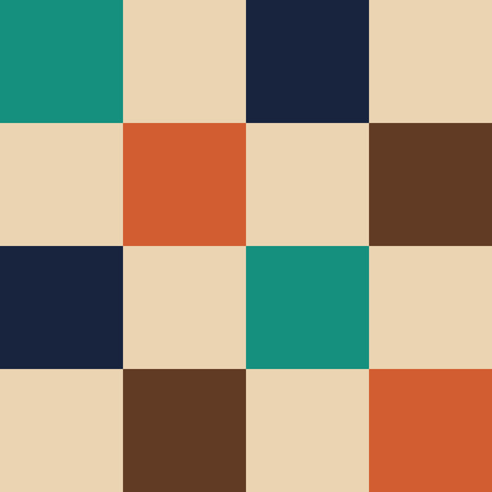 Papier peint damier multicolore Intissé
