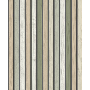 Papier peint lattes bois beige sable