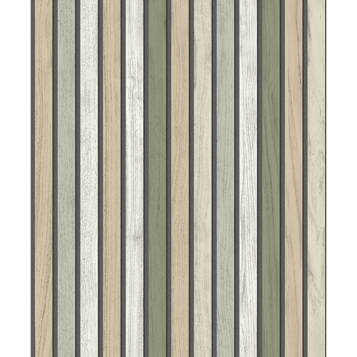 Papier peint lattes bois beige sable