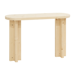 Consola de madera maciza tono natural de 120x80cm Alto: 80 Largo: 120 Ancho: 35