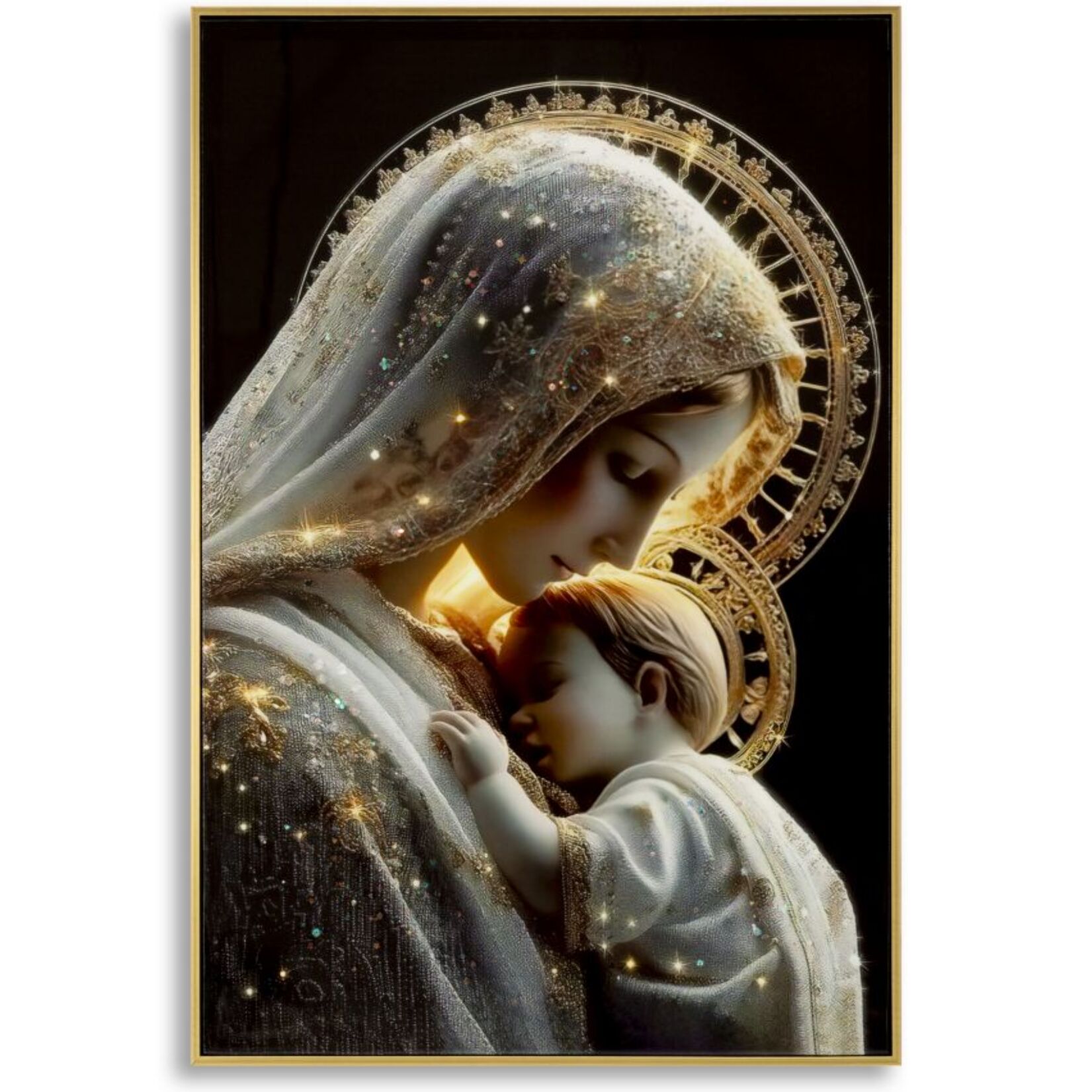 STAMPA DECORATA SU TELA LACCATA C/CORNICE MATERNITY -C- CM 60X3,5
X90