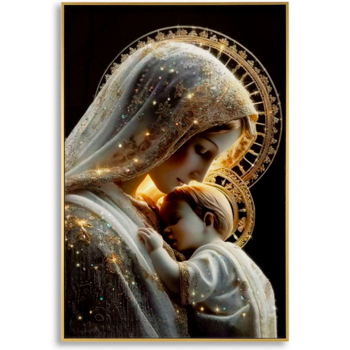 STAMPA DECORATA SU TELA LACCATA C/CORNICE MATERNITY -C- CM 60X3,5
X90